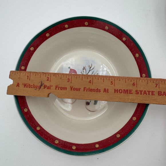 Set/4 Royal Season Cereal/Soup Bowl Stoneware Snowman Winter Christmas Dishes - Picture 3 of 8